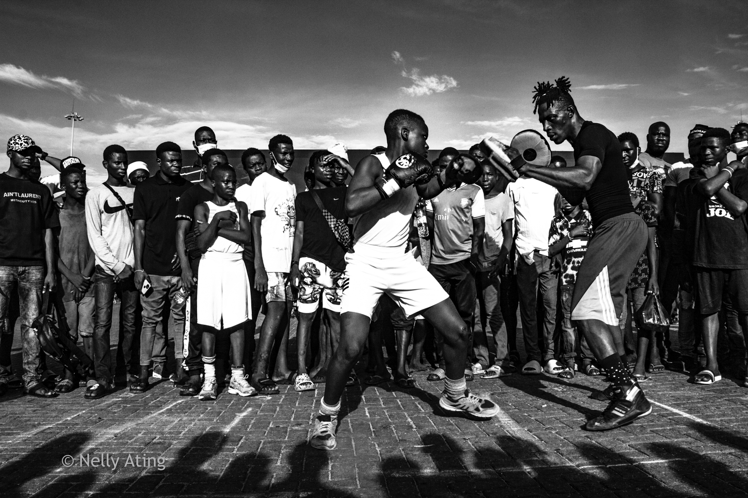 A group of young boxer join the Nigeria's ENDSARs protest.