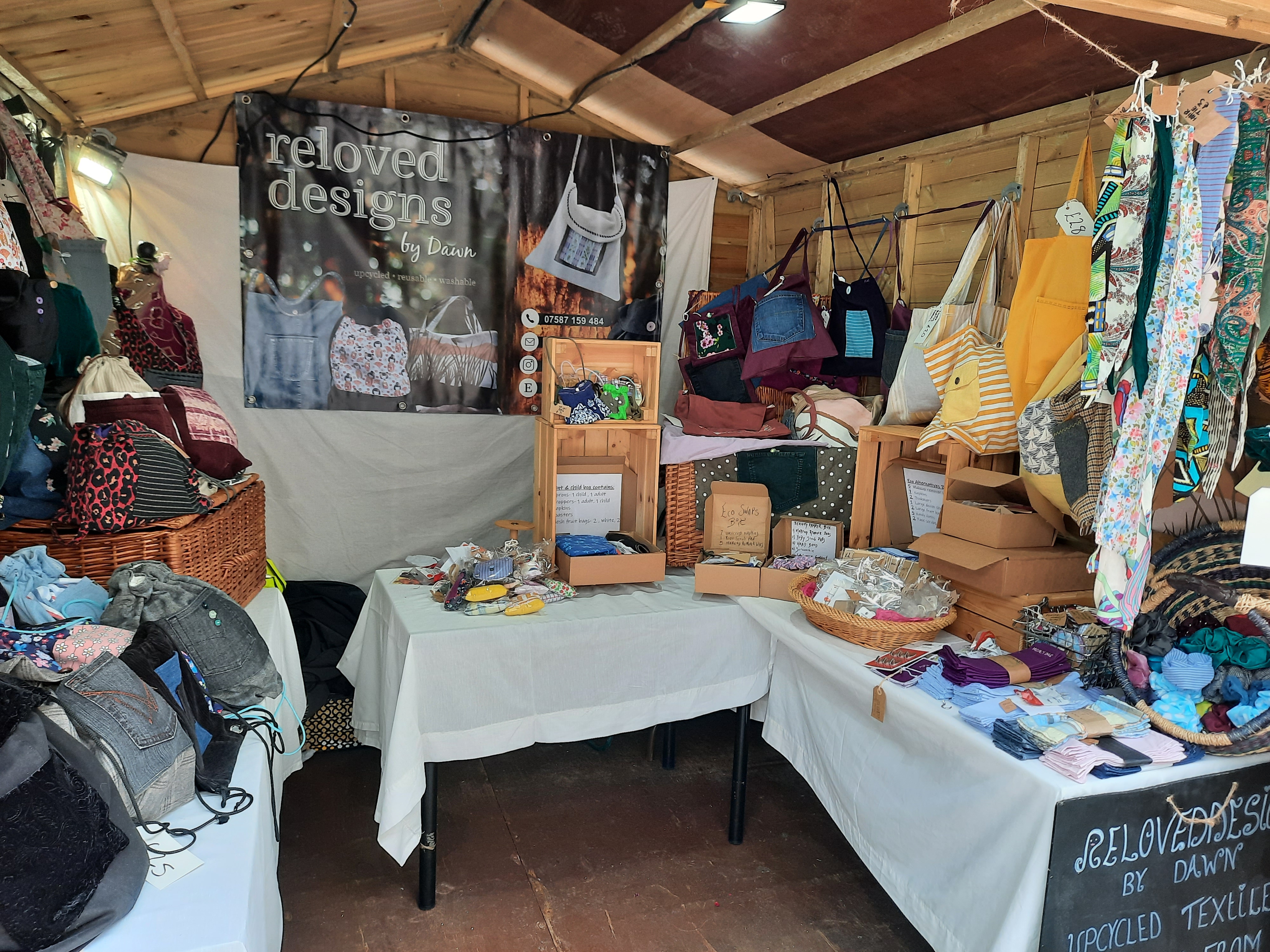 This is my current exhibition space with many of my bags