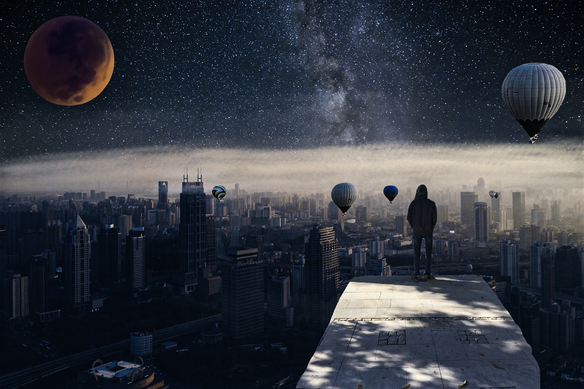 Sky/city photo manipulation