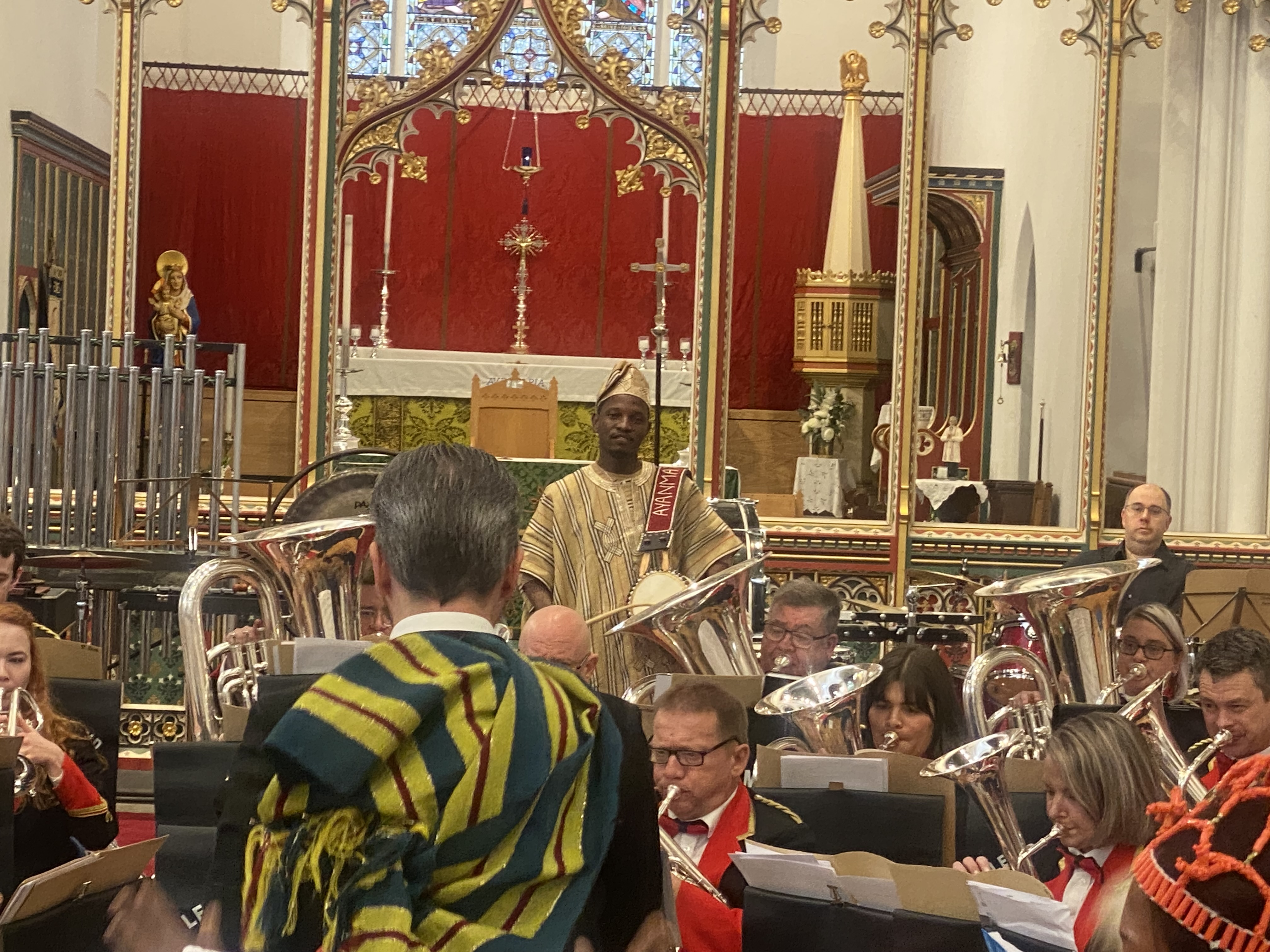 Playing talkingdrum alongside welsh music