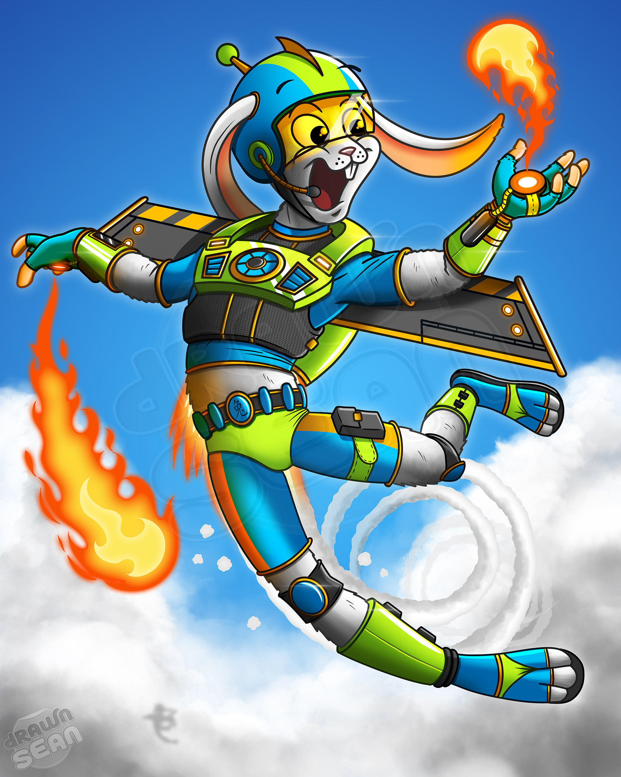 Rocket Rabbit Character Design