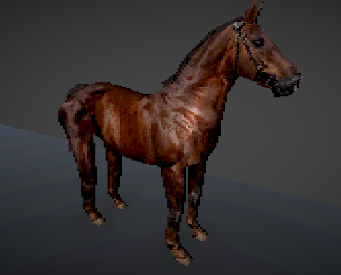 Playstation 1 Style Horse 3D Model