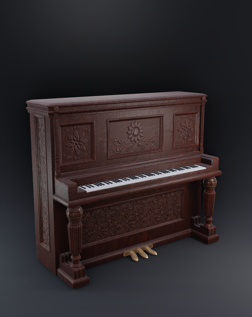 Upright Piano 3D Model