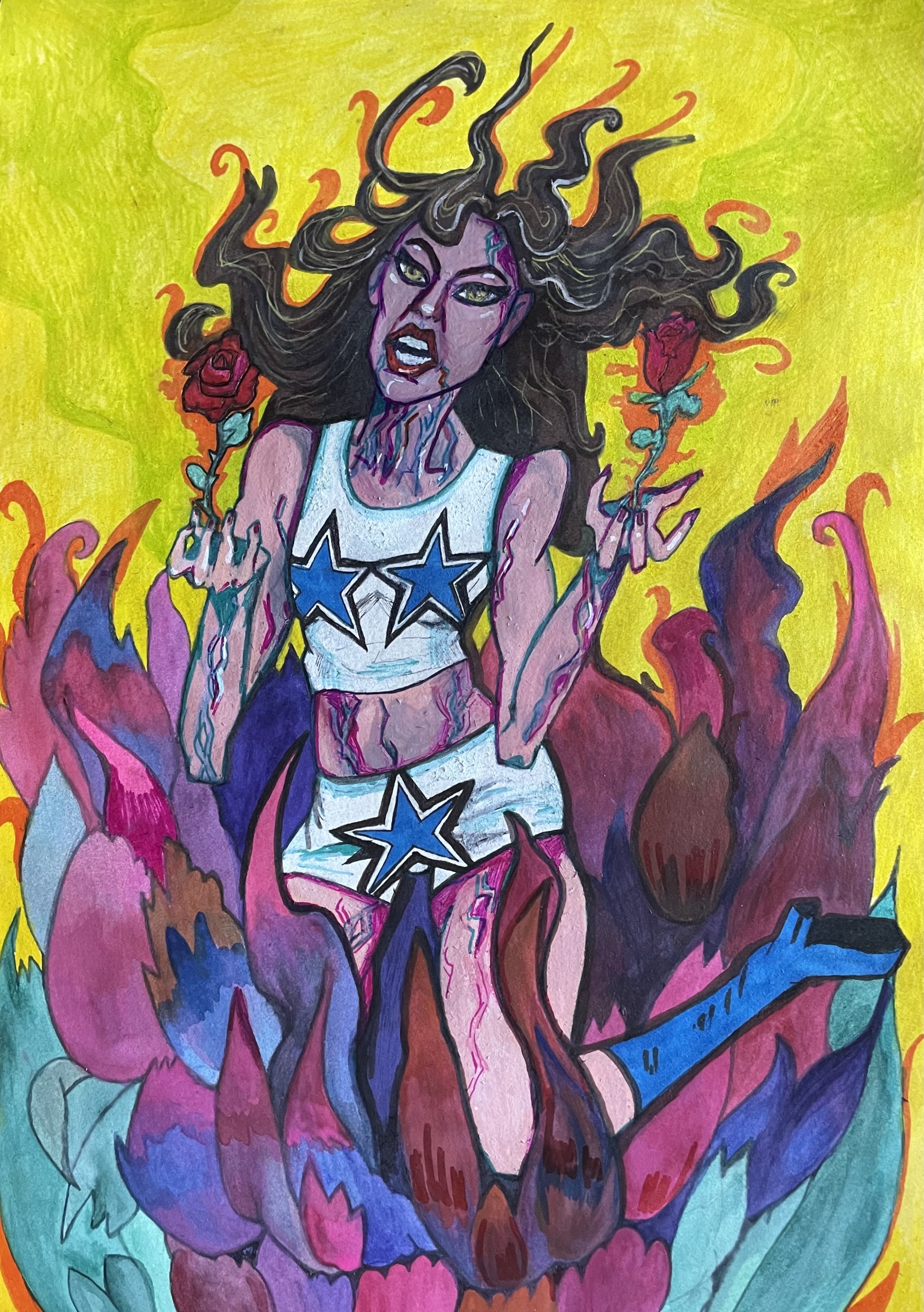 Ellie Rowsell, Lead singer for band 'wolf alice', conceptual painting