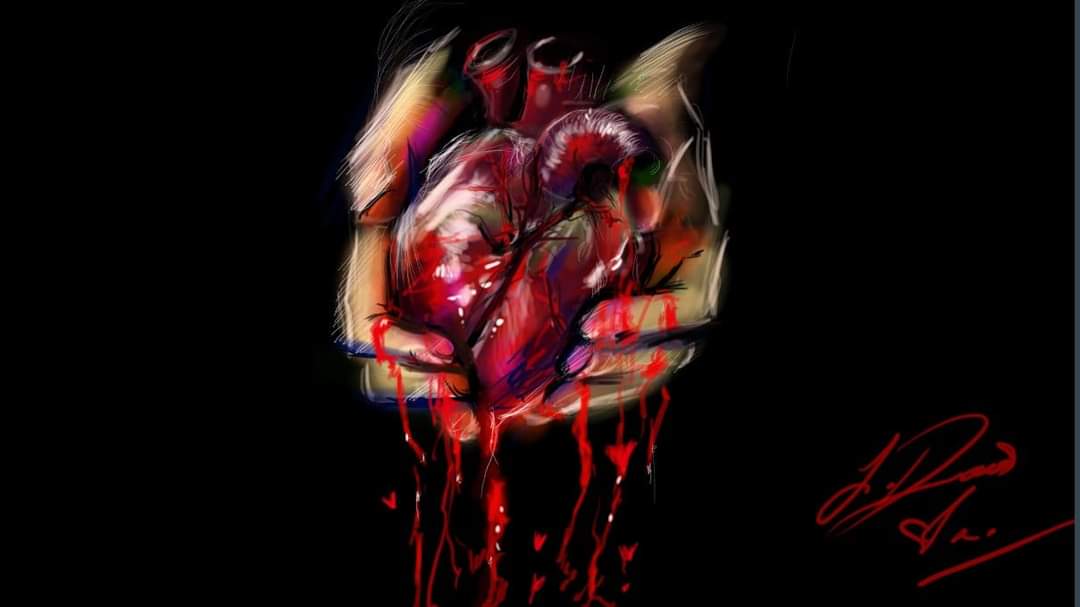 Digital sketch of a heart 