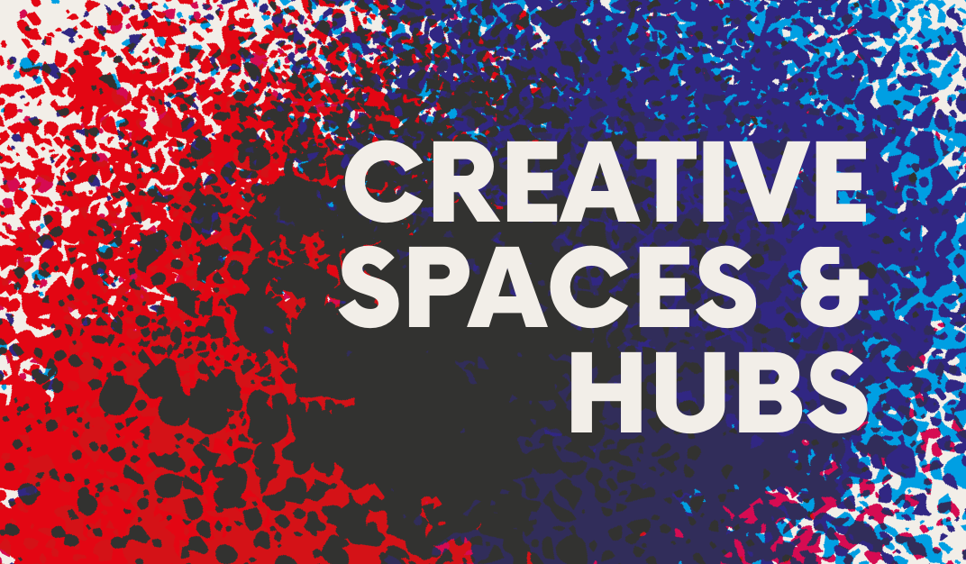 Creative Cardiff splash graphic reads spaces