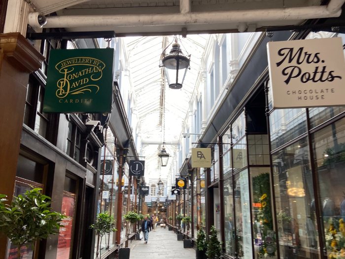 Picture of one of the arcades in Cardiff