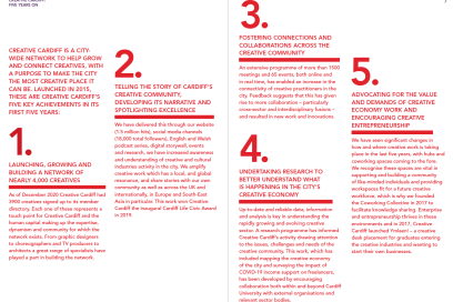 5 key achievements for Creative Cardiff