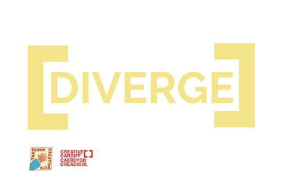 diverge logo with Creative Cardiff and Tom Bevan's logo underneath