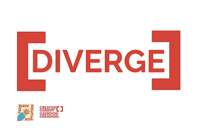 Diverge logo with Creative Cardiff and Tom Bevan's logo underneath